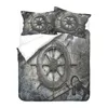 Bedding Sets 3d Bed Cover Set Grey Doona Rudder Pattern Double Bedspread With Pillowcases Soft Warm Bedroom Comforters
