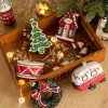 Nieuwe kerstkleurige bal kerstboom decoratieve hanger kerstcadeau -tas auto huis sneeuwman slingers slinger krans ornament