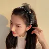 Haarklammern Vintage Französisch Accessoires Kopfbedeckung Blumenband Perle Bogen Haarband Koreanischer Stil Frauen Mesh Stirnband