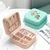 Natural Jewelry Storage Box Organizer Daisy Display Travel Jewelry Modern Case Boxes Leather Earrings Necklace Organizer Gift