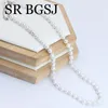 Choker 6mm Wit Franse echte natuurlijke zoetwaterparl ketting voor vrouwen elegante parels bruiloft sieraden 18 "