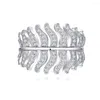 Cluster anneaux légers de luxe de luxe anneau de feuille de femme S925 Pure Micro Micro Set Full Diamond Personnalisé édition largement