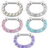 Pierścienie Studs Jewelry30pcs Rhinestone Crystal Hoops Unisex Steel CZ Septum Clicker Nose Ring Rining Body Dostawa 204516790