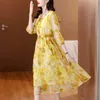Sukienki swobodne 2024 Summer Korean wakacji elegancka sukienka midi luksusowa impreza taneczna kobiety boho plażowe kwiatowe silk vestidos