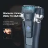 Shavers Kemei KM111 التصميم الكلاسيكي مقاوم للماء سلس سريع الشحن ثلاثي الشفرة المعاملة بالمصالحة العائمة للرجال