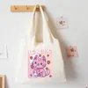 Einkaufstaschen Japanische Erdbeer -Stil -Einkaufstasche Frauen Schulter Harajuku Mädchen Reise Handtasche Öko -Print Frau Käufer