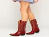Bonjomarisa Cowgirl Femmes Western Boots Cowboy Boot de veau Mid Coule