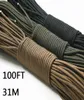 Paracord 550 Paraşüt Kablosu Kirap Halat MIL Spec Tip III 7 Strand 100ft 31m Tırmanma Kampı Hayatta Kalma Ekipmanları Tırmanma Halat5321241