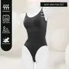 Women's Shapers Control Abdominal Slimming Slippery Body Shaper Bodysuit For Simple Solid Color Slim Fit