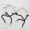 2-10 pièces 55 cm sac à main transparent gros perles de perles décoratives poignées de chaîne de chaîne perle dans des poignées de corde en nylon noir pour le bourse 240329