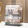 Cajas de almacenamiento Organizador de maquillaje acrílico Caja cosmética de cristal