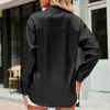 Blouses pour femmes Elegant Offant Lady Tops Casual Turn Down Collar Satin Blouse For Women Spring Solid Long Sleeve Bouton White Shirt Blusas
