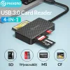 Lezers Phixero USB 3.0 Type C 4 in 1 5GBPS SD -kaartlezer Compact Flash Memory Smart Card Adapter TF CF MS 15 cm kabel voor laptop PC Mac