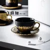 Cups Saucers Espresso Cup High-end Luxury Niche Art Sense Fashion Coarse Pottery Black Coffee Mugs