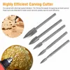 5pcs Wood Carving Graving Drill Bit Rotary Tools Kit DIY BOODWORKING DROY ACCESSOIRES POUR LES EMSUSIATS DE CARVINE DE BOIS