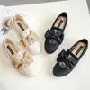 Casual Shoes 2024 Est Summer Lace Flat Women Bow Ballet Flats Lady Slip On Loafers tyg ihålig andning luftnät stort