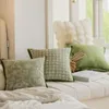 Pillow Green Chenille Cover 45x45 Luxury Flower Pillows Decorative Case For Sofa Art House Living Room Home Decoration