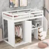 Twin Size Loft Bed with Wardrobe and Storage Staircase,built-in desk & Storage Drawers & Cabinet in 1,Loft Bed For Kids bedroom