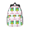 Plecak Kolorowa neonowa dyskietka dla fanów plecaków z lat 80. nastolatka Bookbag Cartoon Cartoon Torby szkolne Travel RucksAcka Bag na ramię