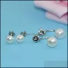Dangle Kronleuchter natürlicher Perlenohrringe für Frauen 4 Farbe 925 Sterling Sier Schmuck Oblate Doppel Hochzeit Geschenk Mode Dr. Dhgarden Dhomi