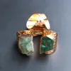 Irregular Fluorite Open Ring for Women Boho Adjustable Reiki Natural Stone Finger Wedding Jewelry Rings