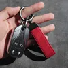 Anneaux clés de la chaîne de clés de voitures Anneaux en cuir métallique Keychain Universal Auto Motorcycle Keyring pour BMW Mercedes Benz Audi Accessoires 240412