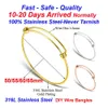 20pcs/lot 316 Stainless Steel DIY Charm Bangle 50-65mm Jewelry Finding Expandable Adjustable Wire Bracelet Wholesale 240408