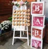 Baby Shower Girl Boy Nome trasparente Atà Box Donut Wall Stand Decorazione per matrimoni One First Birthday Party Gift357D5304187