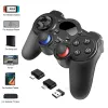 Gamepads 2.4 G وحدة تحكم Gamepad Android Moch Phone اللاسلكي اللاسلكي Joypad للتبديل ل PS3/الهاتف الذكي لمربع التلفزيون الكمبيوتر اللوحي الذكي