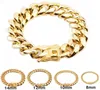 316L rostfritt stålarmband 18K Guldpläterad högpolerad Miami Kuba Link Men Punk Curb Chain Armband 8mm 10mm 12mm 14mm 16mm 4503894