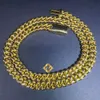 Wholesale Fashion Hip Jewelry 8mm Gold Plated 925 Silver One Row 5a Zircon Diamond Iced Out Bling Miami Cuban Link