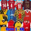 2002 2005 Henry Bergkamp Mens Retro Soccer Jerseys 94 97 V. Persie Vieira Merson Adams Home Away 3rd Football Shirt Short à manches longues 888 888