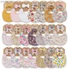 Bibs Burp Cloths 4sets/лот младенца Burp Одежда для волос-галстук для повязки на головокружение хлопковое мальчик девочка нагрудники детские цветочные полотенце слюны кормление двухэтажного шарфа Y240412