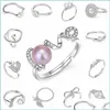 Schmuckeinstellungen 20 Styles Perlenringe Accessoires S925 Sterling Sliver für Frauen verstellbare Größe Ring Weihnachtsgeschenk Ganze Dhgarden Dh4j6