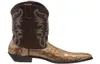 Boots retro män kvinnor gyllene huvud orm hud faux läder vinterskor broderade västra cowboy unisex skor stora storlek7506791