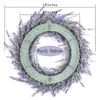 Dekorativa blommor Q6PE 18 "Artificial Lavender Wreath Fake Flower For Frad Door Farmhouse Summer Hanging Wall Window