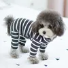 Hundkläder för små hundar Sommar randig jumpsuit för chihuahua fransk bulldogrock mjuk pyjamas för hundar husdjurskostym xxl y20290j