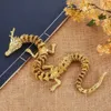 Antique 3D Dragon Statue Ornament Moveable Body Joints Hall Decoration Advanced Decoration Zodiac Animal Brass Crafts Collection 240407