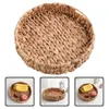 Dinnerware Sets Storage Box Woven Fruit Basket Office Bread Container Water Hyacinth Bowl Creative