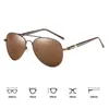 Óculos de sol para homens de luxo que dirigem óculos de sol para homens designer de marca masculino Vintage Black Pilot UV400 240410