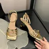 Dress Shoes JOZHAMTA Size 34-43 Women Strappy Sandals Soft Leather High Heels Summer Sexy Sparkly Silver Party Wedding Sandalias