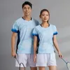Koszulka tenisowa stołowa mężczyźni kobiety krótkie rękawowe sport 3D nadruk badmintona ubrania para ping pong koszula letnie projekty 240403