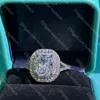 Womens Diamond Ring Klassische Designer -Hochzeitsringe für Frauen Luxus 925 Silberschmuck Damen Jubiläumsgeschenk mit Schachtel