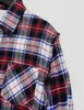 Blans des femmes Spring and Automne Vintage Plaid Loose Shirt for Women