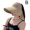 Brede rand hoeden Big Women Summer Hat Beach Sunshade Protection Bucket UV opvouwbare nek Panama Caps Solar K4I7