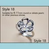 Smyckesinställningar 9 Styles DIY Pearl Rings Accessories S925 Sier Gem Ring for Women Justerbar tom mode Drop Delivery Dhgarden Dhydn