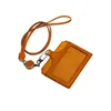 Card Holders ID Badge For Office Work Genuine Leather Luxury Identity Bus Bag Cowhide Lanyard Neck Strap Reel Holder Mini Purses