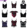 Tanks pour femmes camis goth sexy en dentelle corset crop