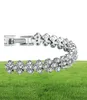 Tennis Luxury Austria Austria Shining Crystal Bracelets autentica 925 Sterling Argento Bracciale Zirco Diamond Diamond Roman Tennis Link Brace9394449