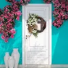 Fleurs décoratives Pâques Couronne de porte d'entrée avec croix de simulation de simulation Décoration de fleur